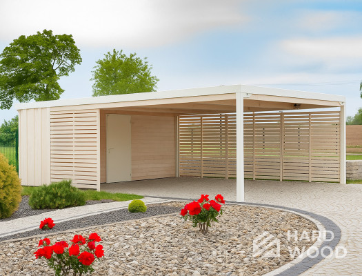 Навес для парковки из дерева №85 - фото 2232